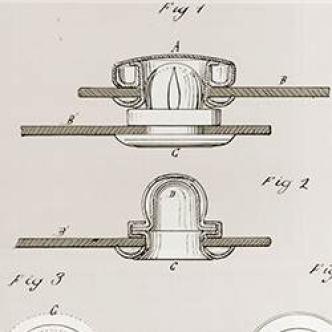 brevet et dessin technique du bouton pression 