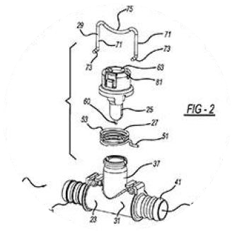 Technical drawing from the Shape memory alloy valve patent