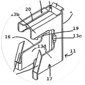 Esquema técnico de la patente del Tiger Clip®